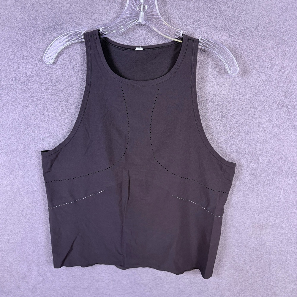 Lululemon Sculpt Tank Top Women 10 Black Perforated Racerback Athletic Gym